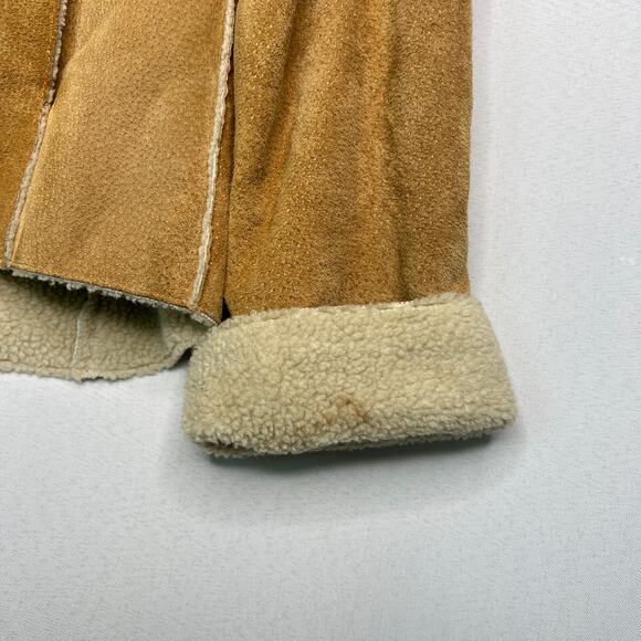 EMC Brown Leather Suede Zip Fur Lined Jacket Size Medium - Picture 4 of 14